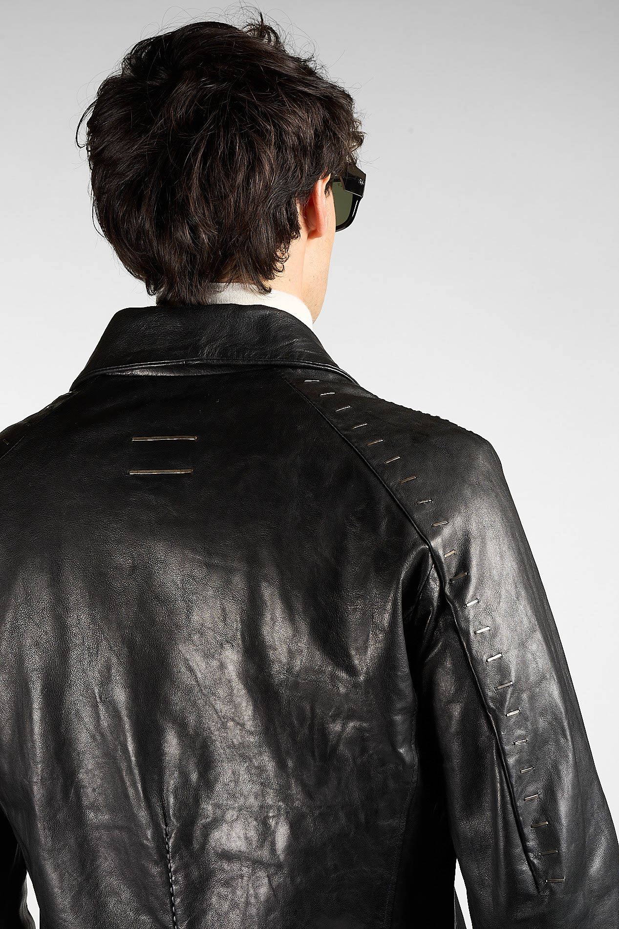 DANIELE BASTA LEATHER AND SILVER JACKET 